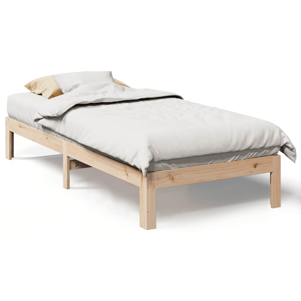 sengeramme uden madras 90x200 cm massivt fyrretræ