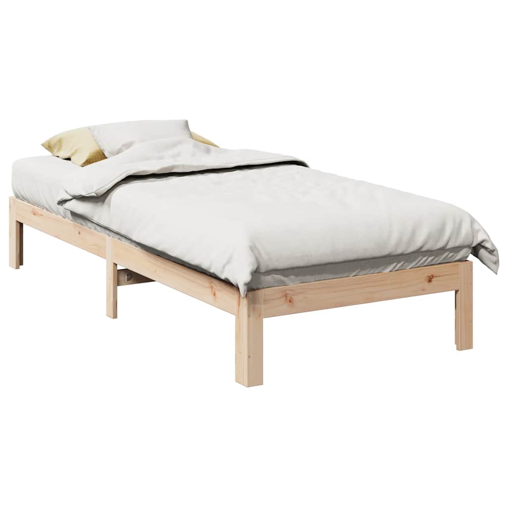 sengeramme uden madras 90x200 cm massivt fyrretræ