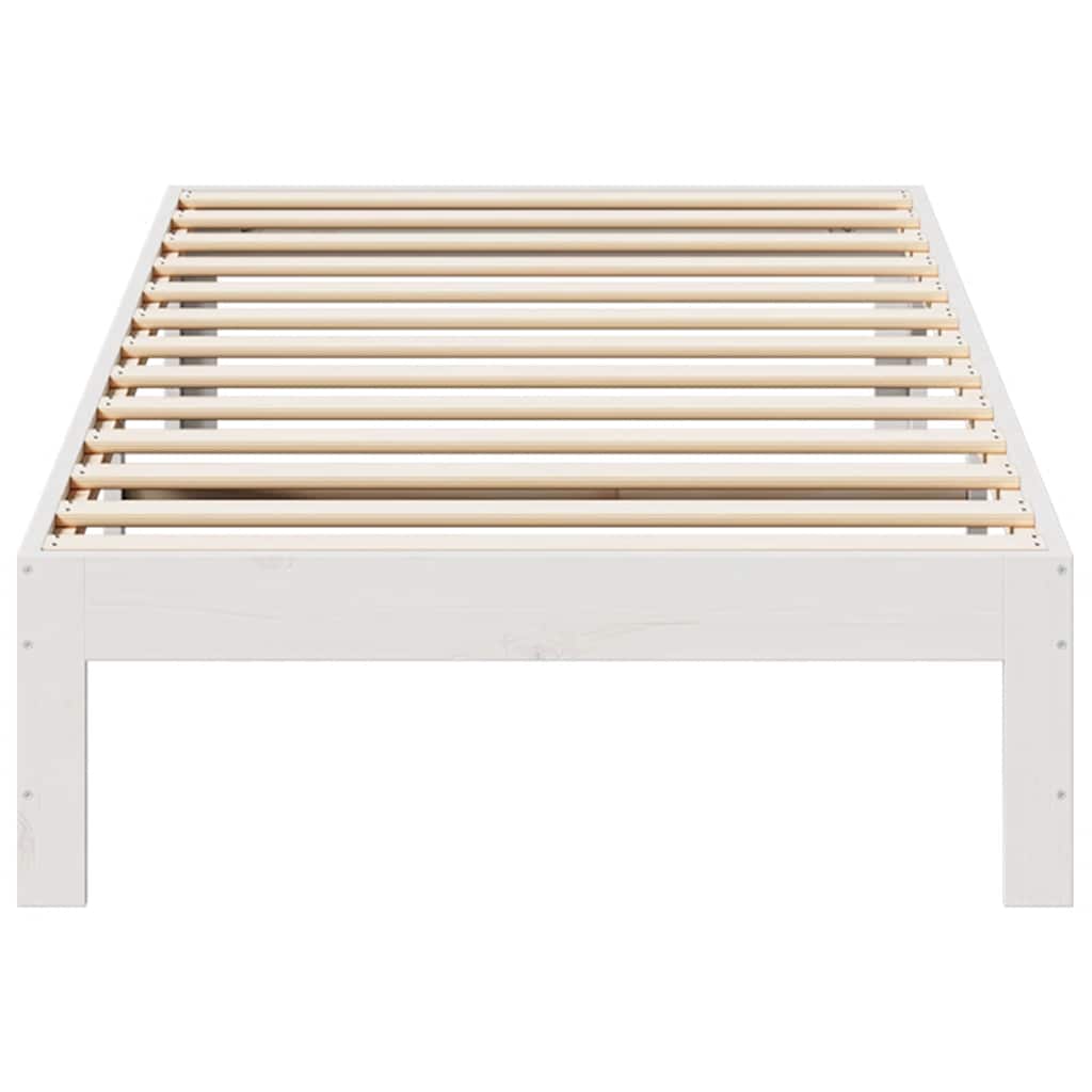 sengeramme uden madras 90x200 cm massivt fyrretræ hvid