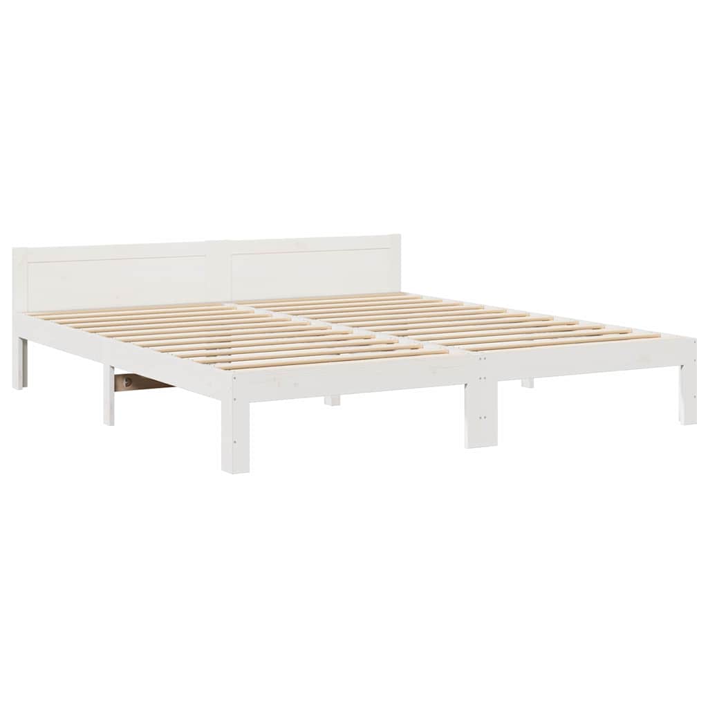 sengeramme uden madras 160x200 cm massivt fyrretræ hvid