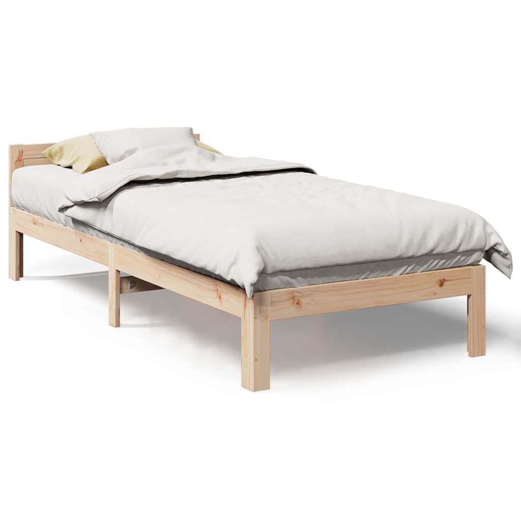 sengeramme uden madras 90x200 cm massivt fyrretræ