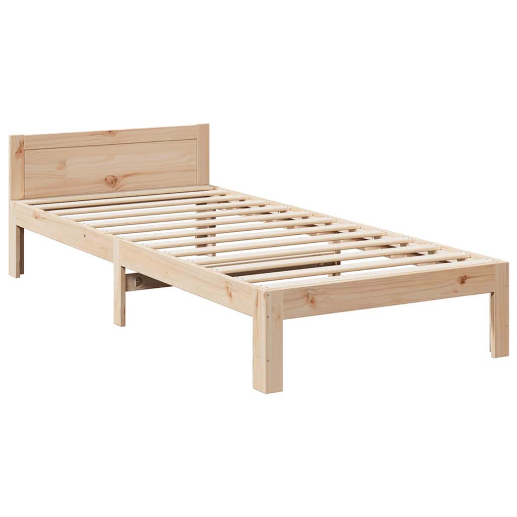 sengeramme uden madras 90x200 cm massivt fyrretræ