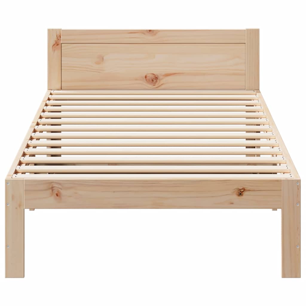 sengeramme uden madras 90x200 cm massivt fyrretræ
