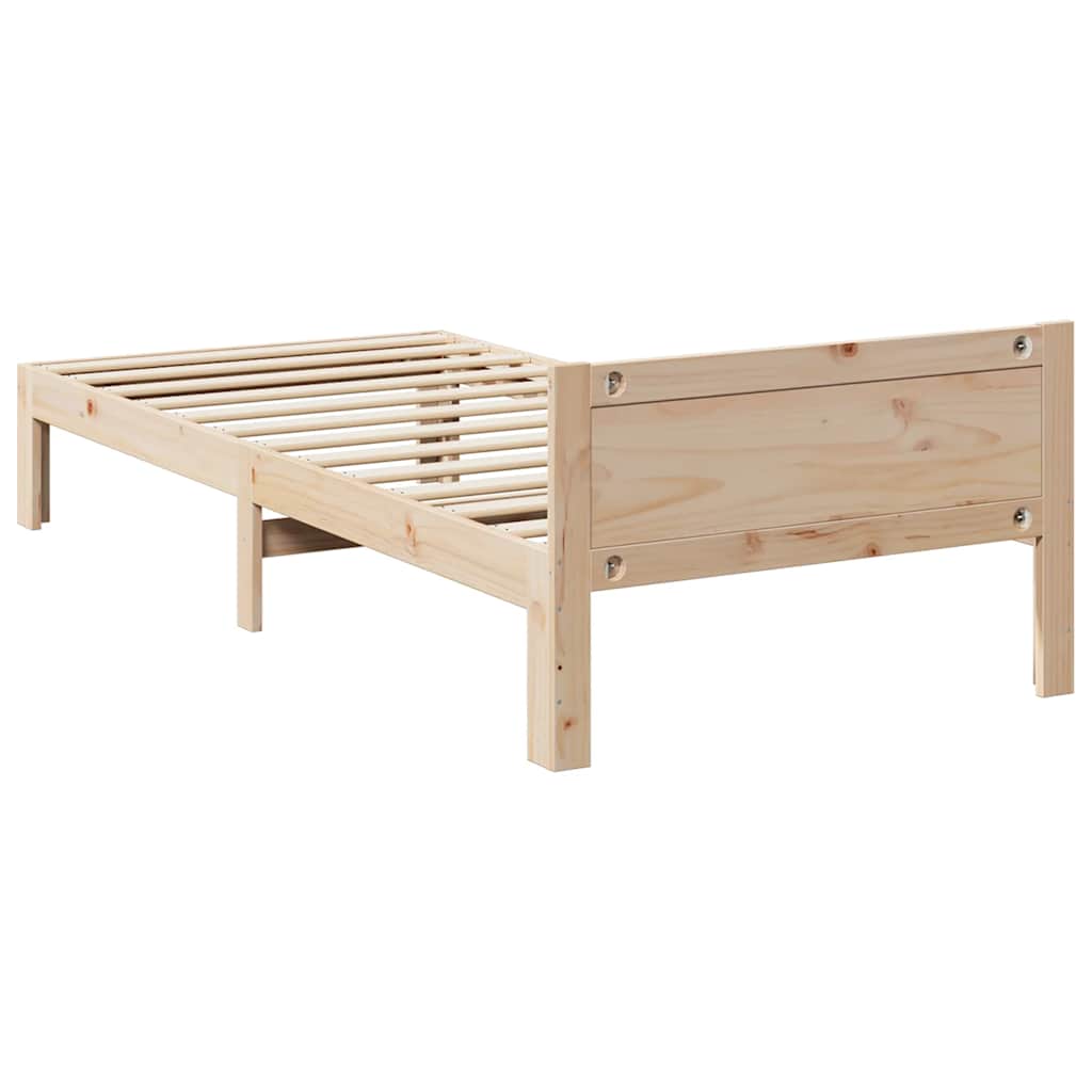 sengeramme uden madras 90x200 cm massivt fyrretræ
