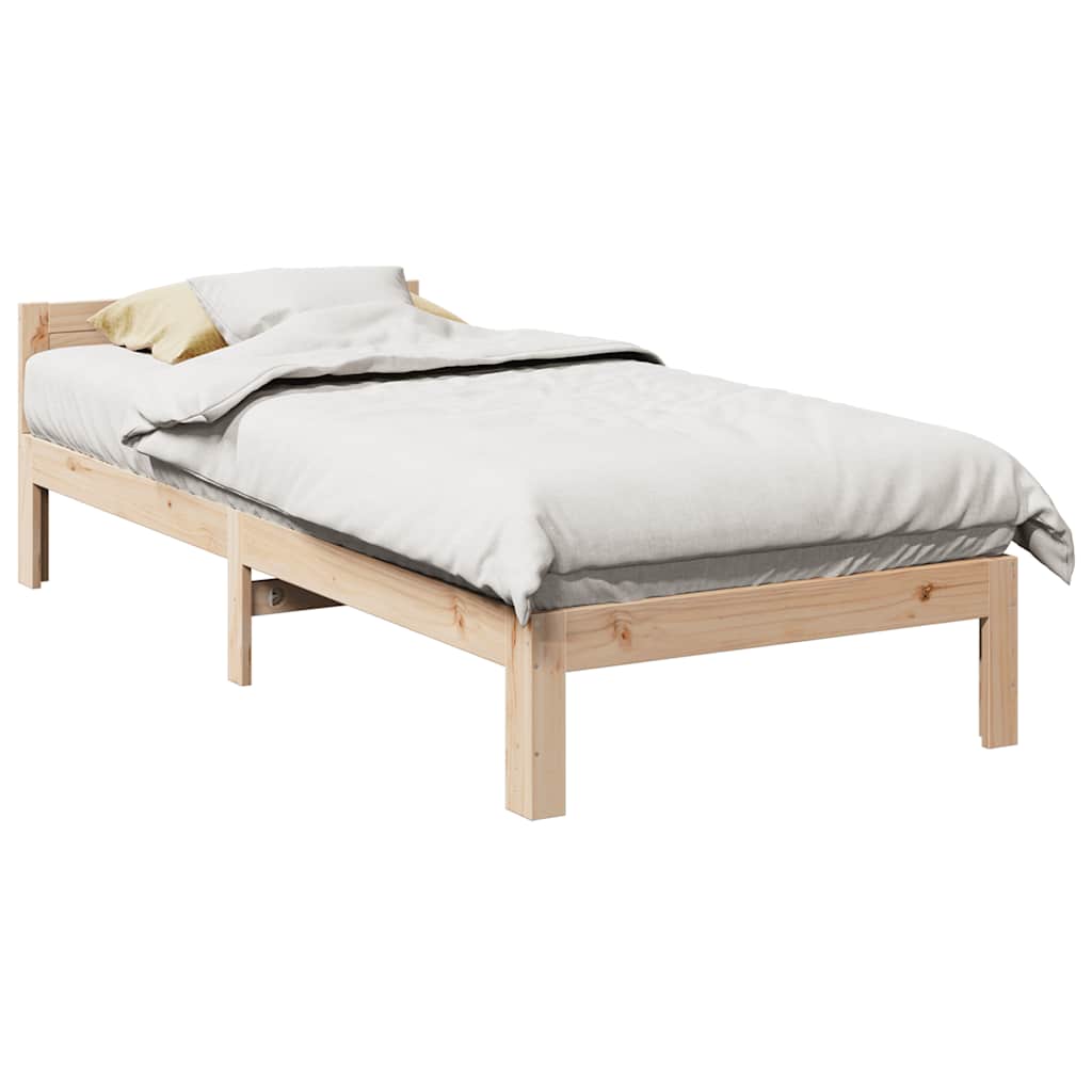 sengeramme uden madras 90x200 cm massivt fyrretræ