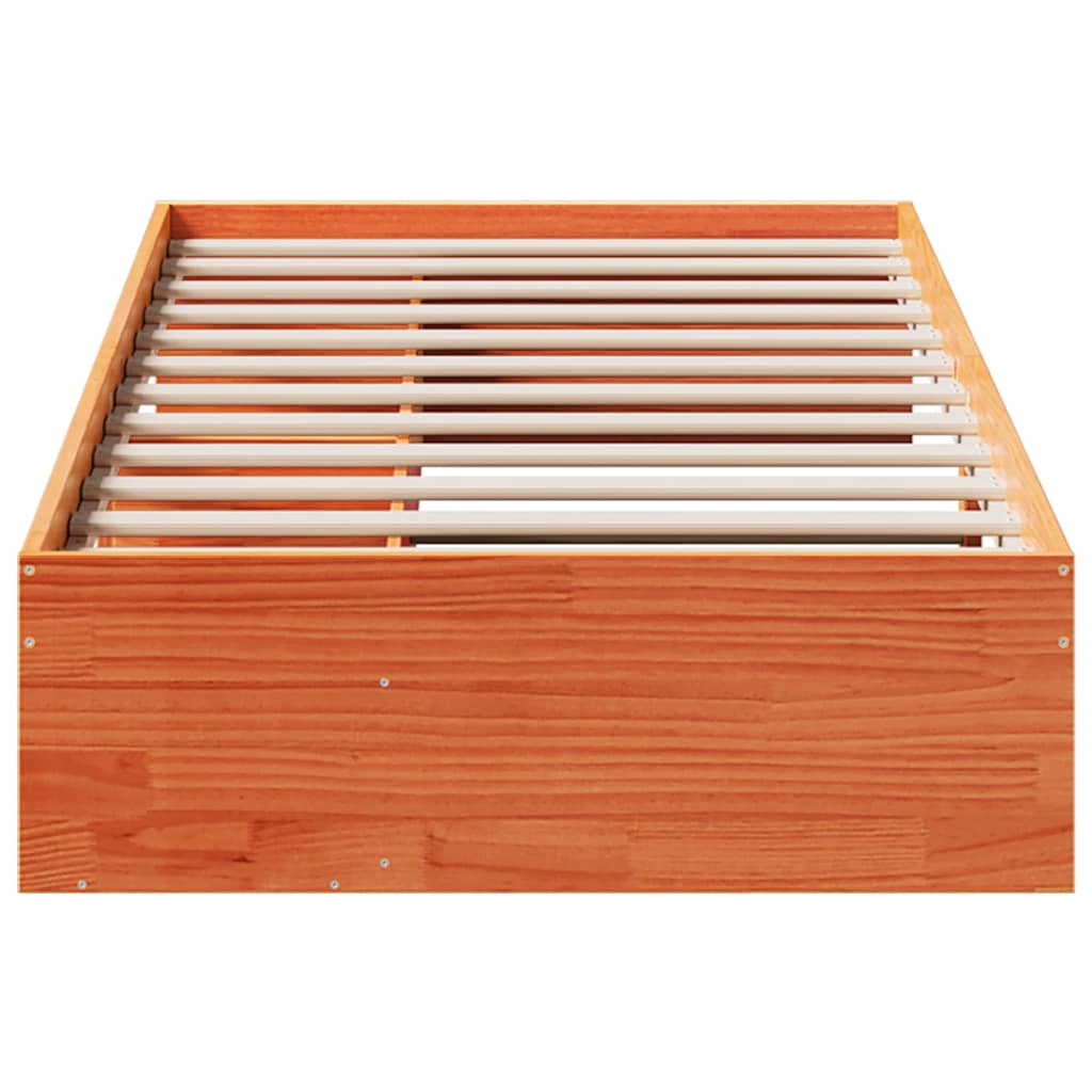 daybed uden madras 100x200 cm massivt fyrretræ gyldenbrun