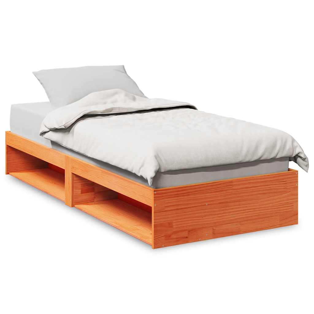 daybed uden madras 90x200 cm massivt fyrretræ gyldenbrun