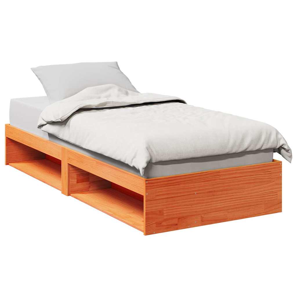 daybed uden madras 90x200 cm massivt fyrretræ gyldenbrun