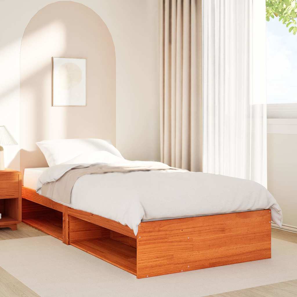 daybed uden madras 80x200 cm massivt fyrretræ gyldenbrun