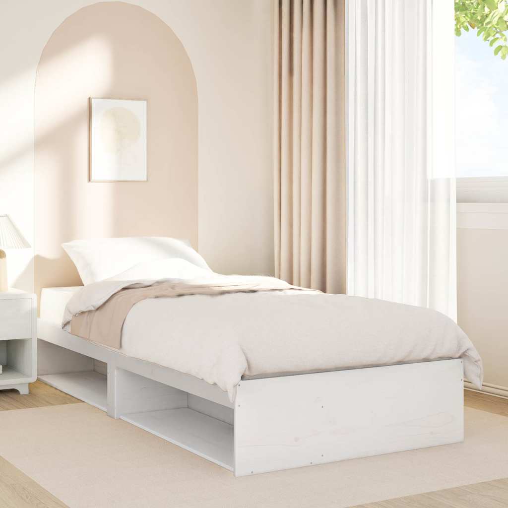 daybed uden madras 90x190 cm massivt fyrretræ hvid