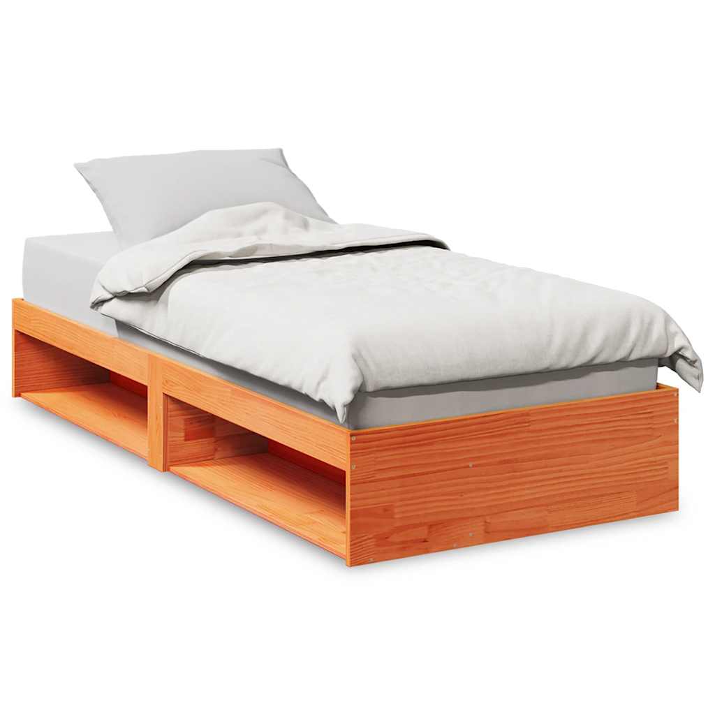 daybed uden madras 90x190 cm massivt fyrretræ gyldenbrun