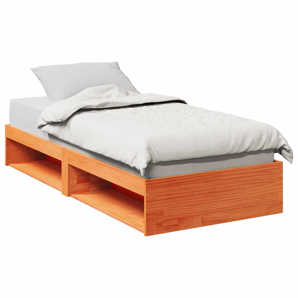 daybed uden madras 90x190 cm massivt fyrretræ gyldenbrun