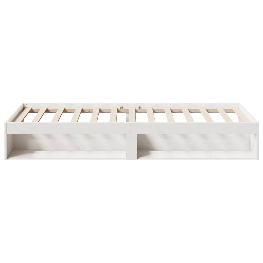 daybed med reol uden madras 75x190 cm massivt fyrretræ hvid