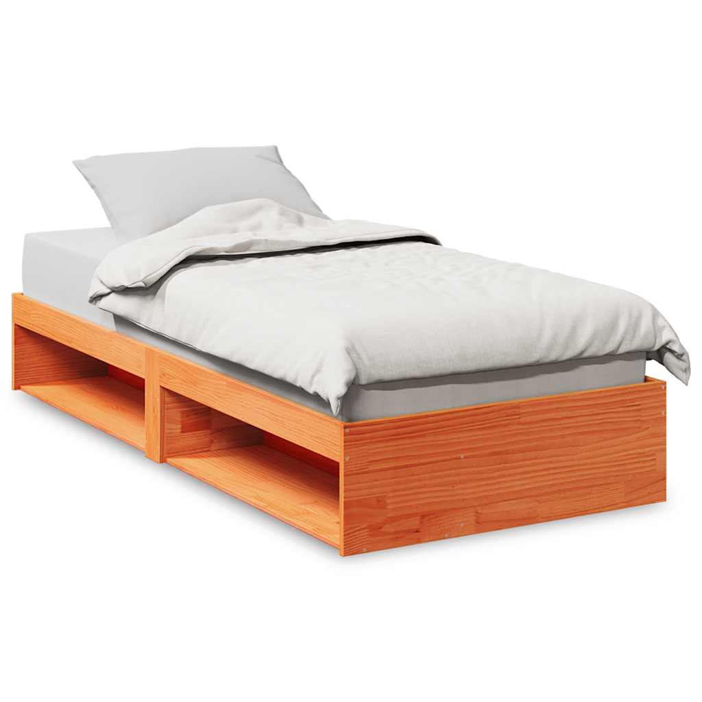 daybed uden madras 75x190 cm massivt fyrretræ gyldenbrun