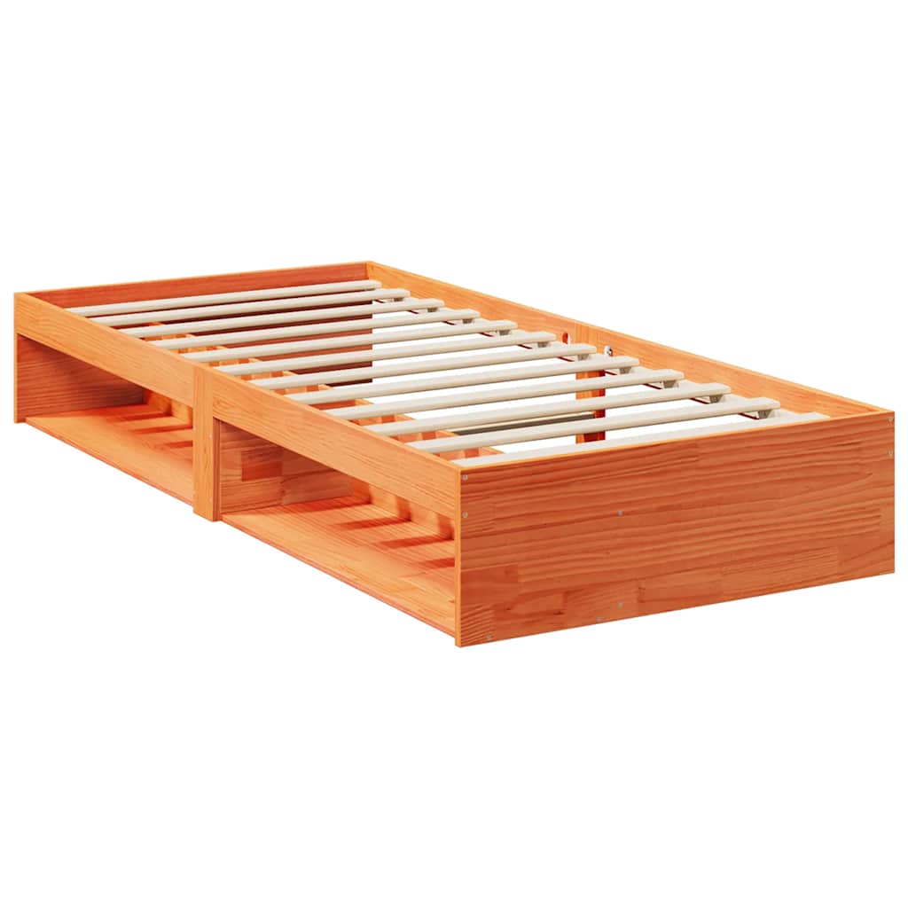 daybed uden madras 75x190 cm massivt fyrretræ gyldenbrun