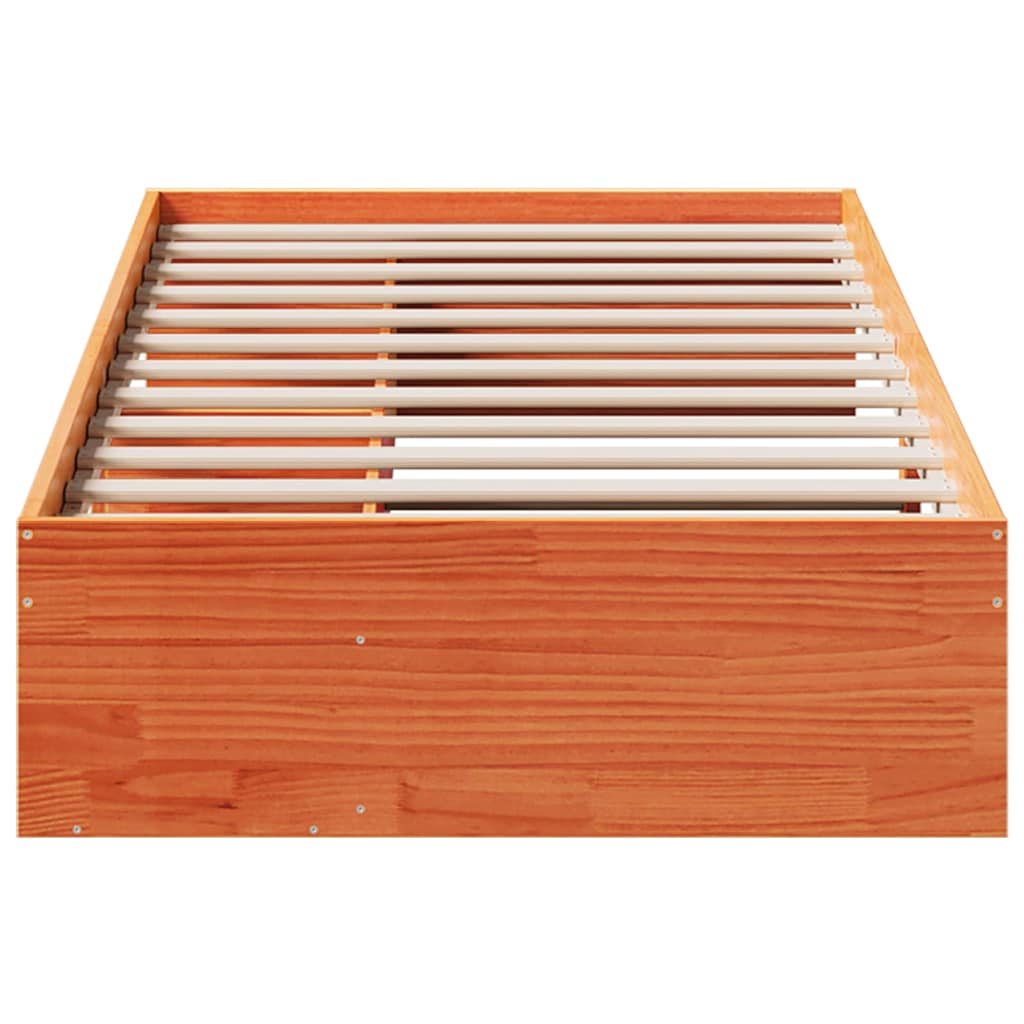daybed uden madras 75x190 cm massivt fyrretræ gyldenbrun