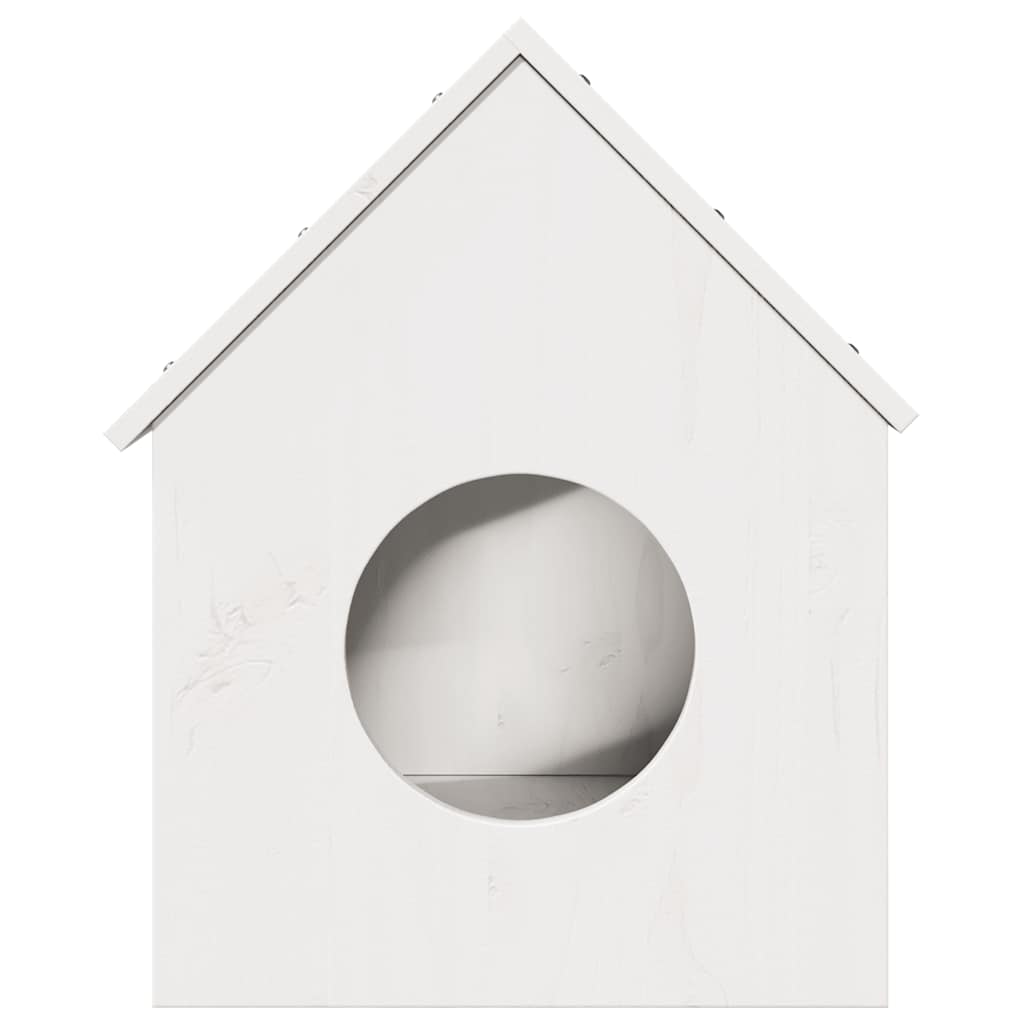 kattehus 41x50x50 cm massivt fyrretræ hvid