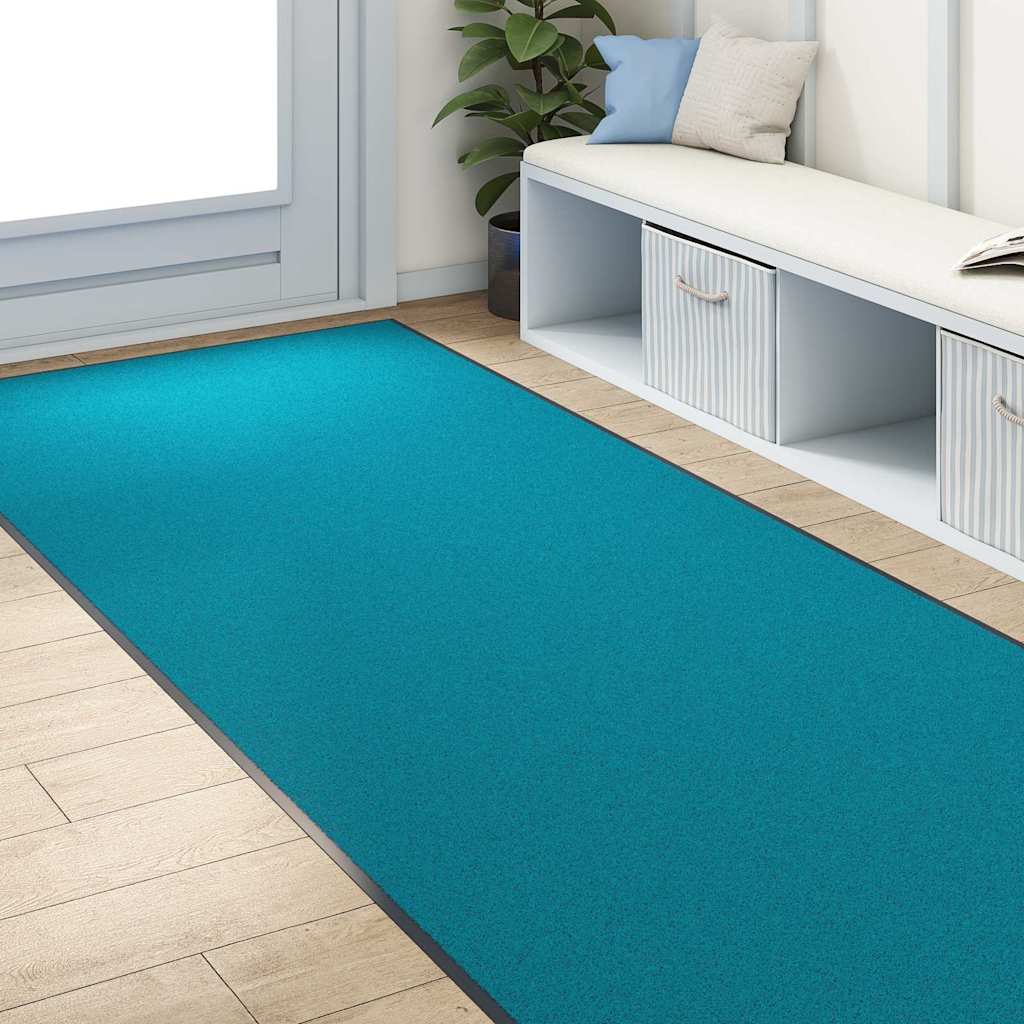 Dørmåtte Cyan og Sort 120 x 300 cm 100% polyamid