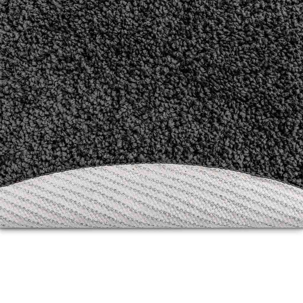 Anti-slip Shaggy tæppe Mørkegrå 160 x 160 cm PP