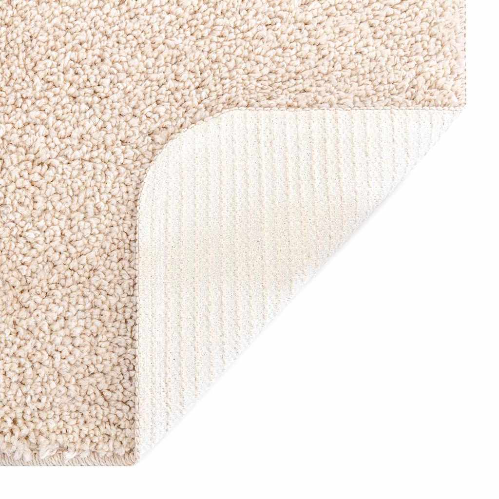 Anti-slip Shaggy tæppe Cremefarvet 160 x 160 cm PP