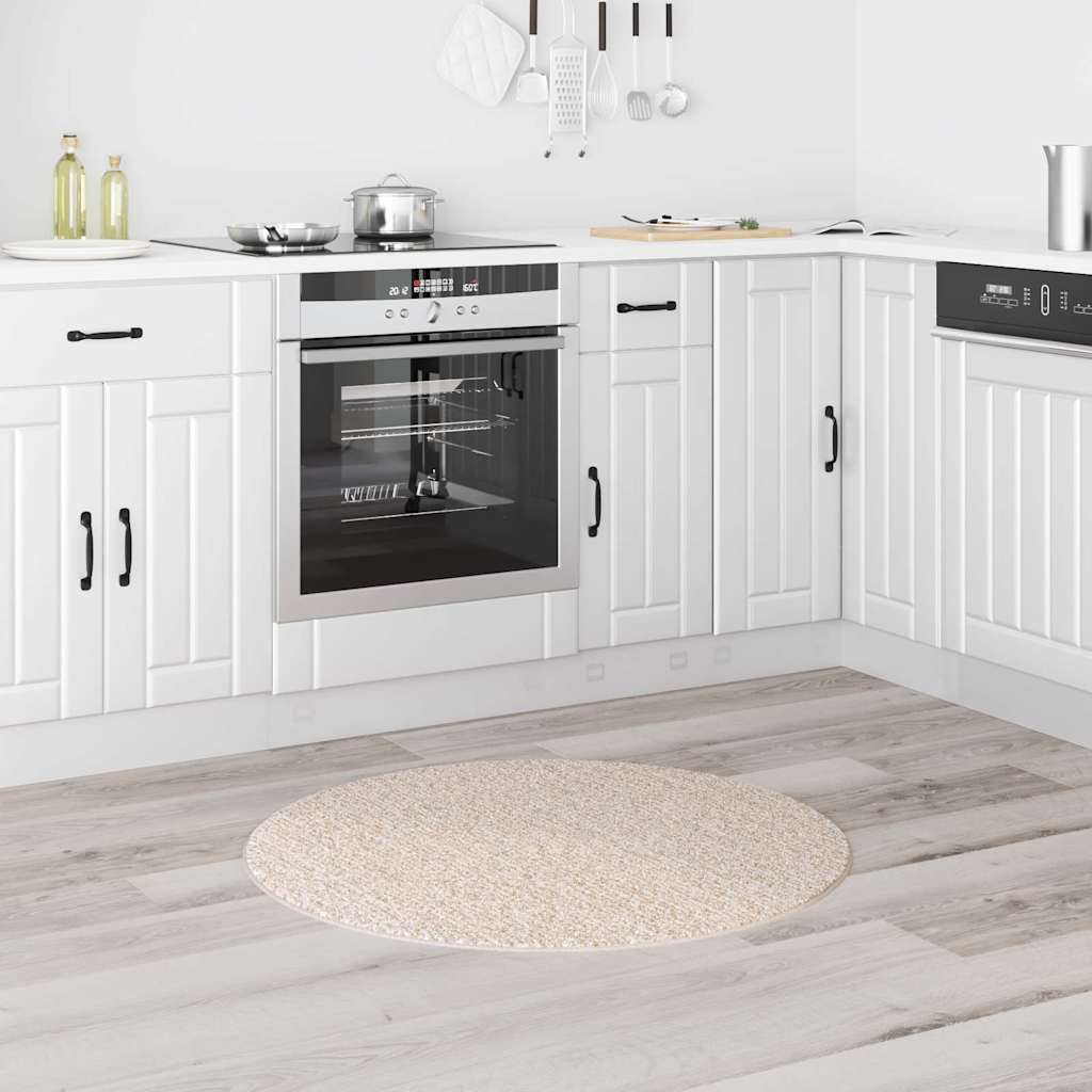 Anti-slip Shaggy tæppe Cremefarvet 90 x 90 cm PP