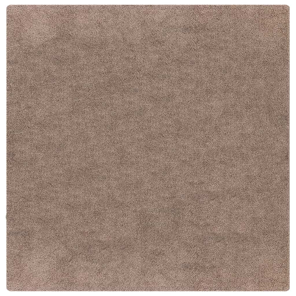 Anti-slip Shaggy tæppe Brun 120 x 120 cm PP