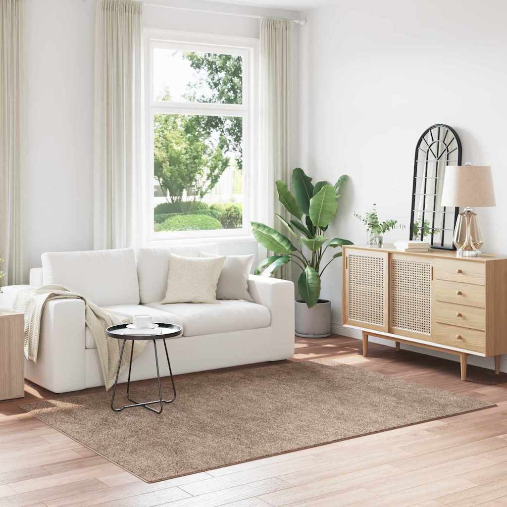 Anti-slip Shaggy tæppe Brun 160 x 230 cm PP
