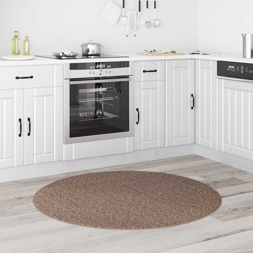 Anti-slip Shaggy tæppe Brun 120 x 120 cm PP