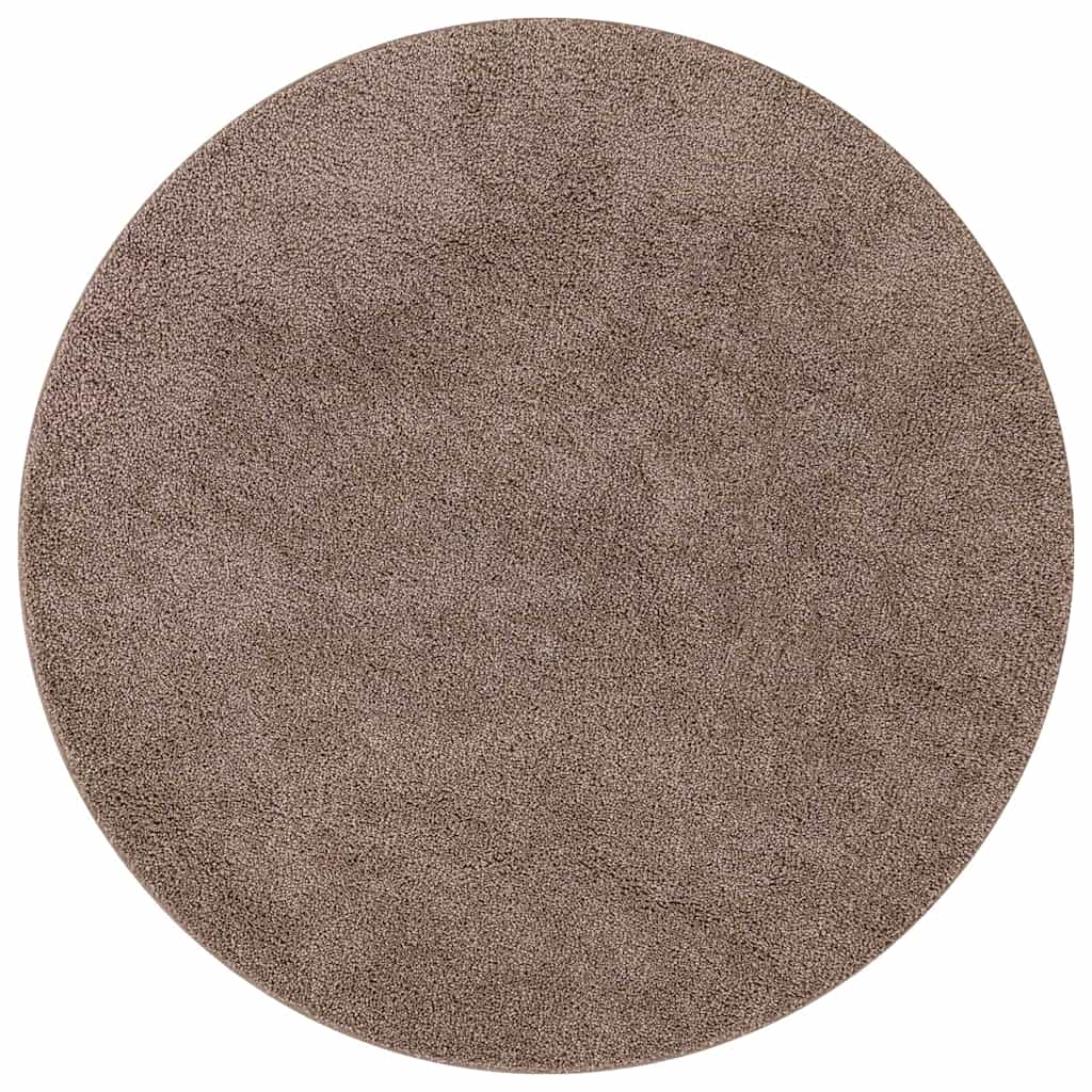 Anti-slip Shaggy tæppe Brun 120 x 120 cm PP