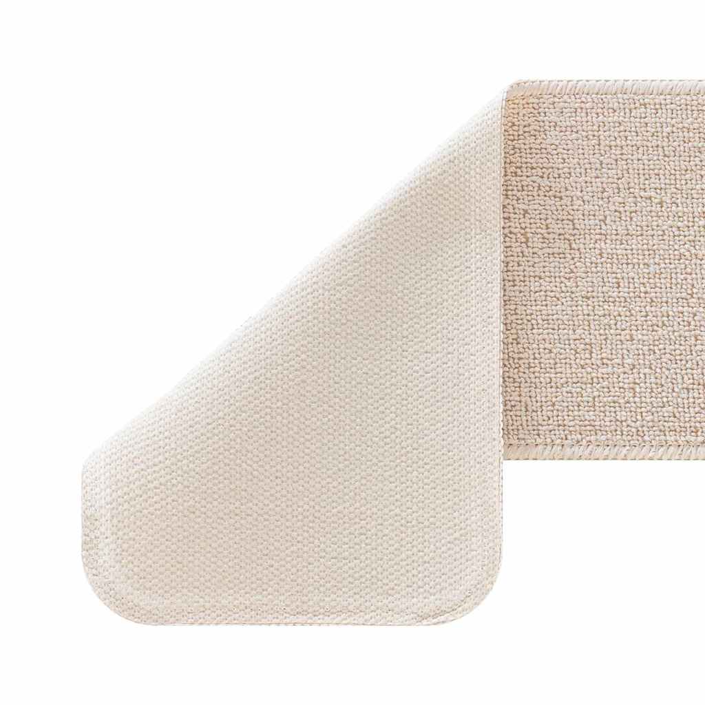 Skridsikre Trappemåtter 15 stk. 75 x 20 cm Creme PP Rektangulær