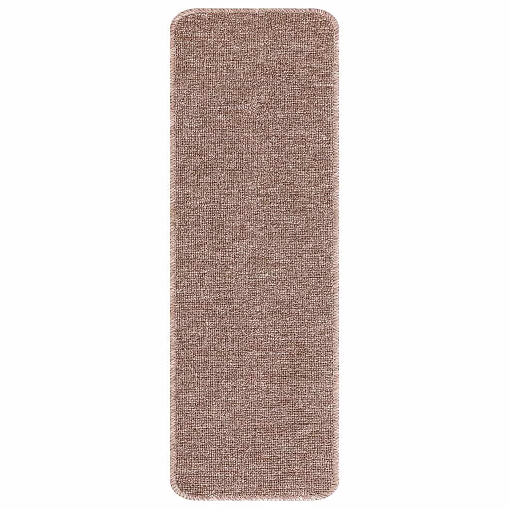 Skridsikre Trappemåtter 15 stk. 60 x 25 cm Lysebrun PP
