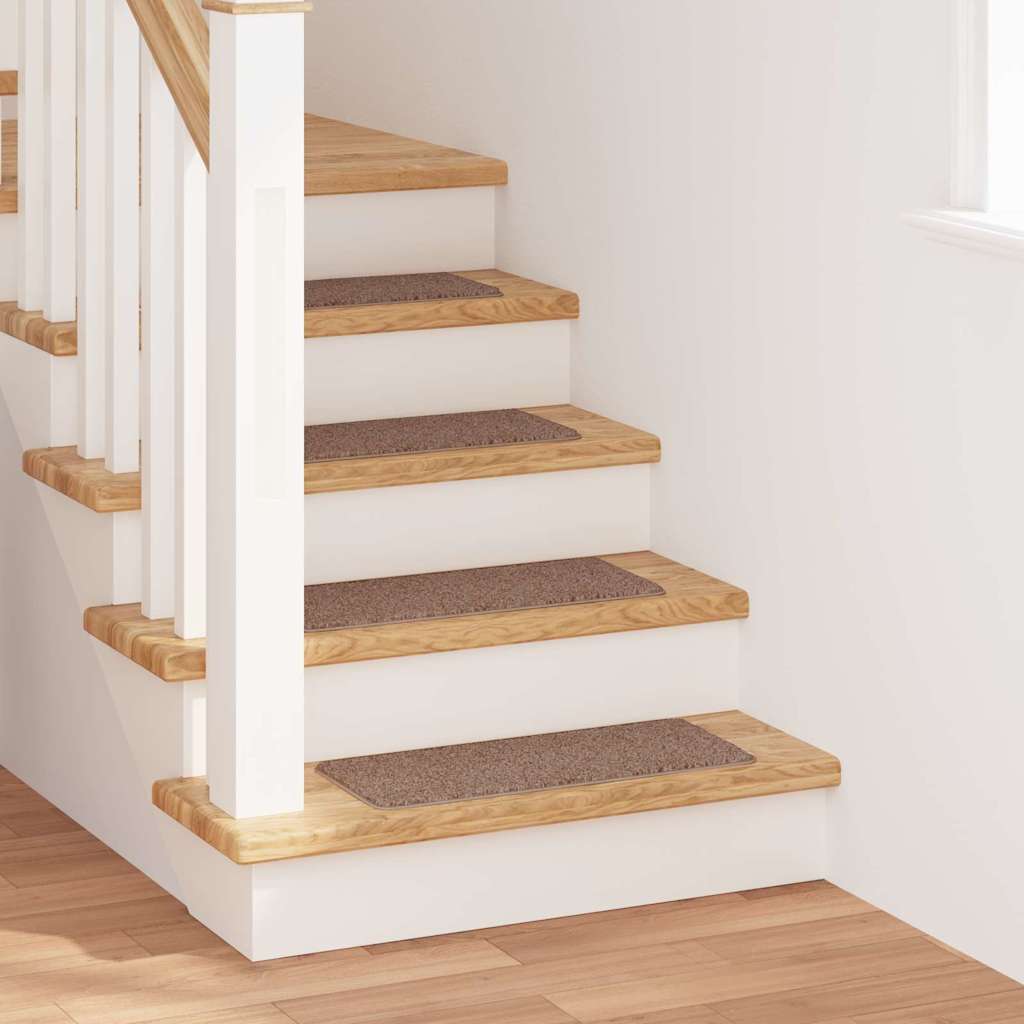 Skridsikre Trappemåtter 15 stk. 60 x 25 cm Brun PP Rektangulær