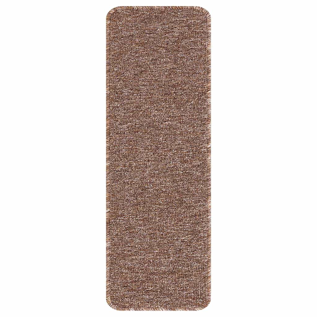 Skridsikre Trappemåtter 15 stk. 60 x 25 cm Brun PP Rektangulær