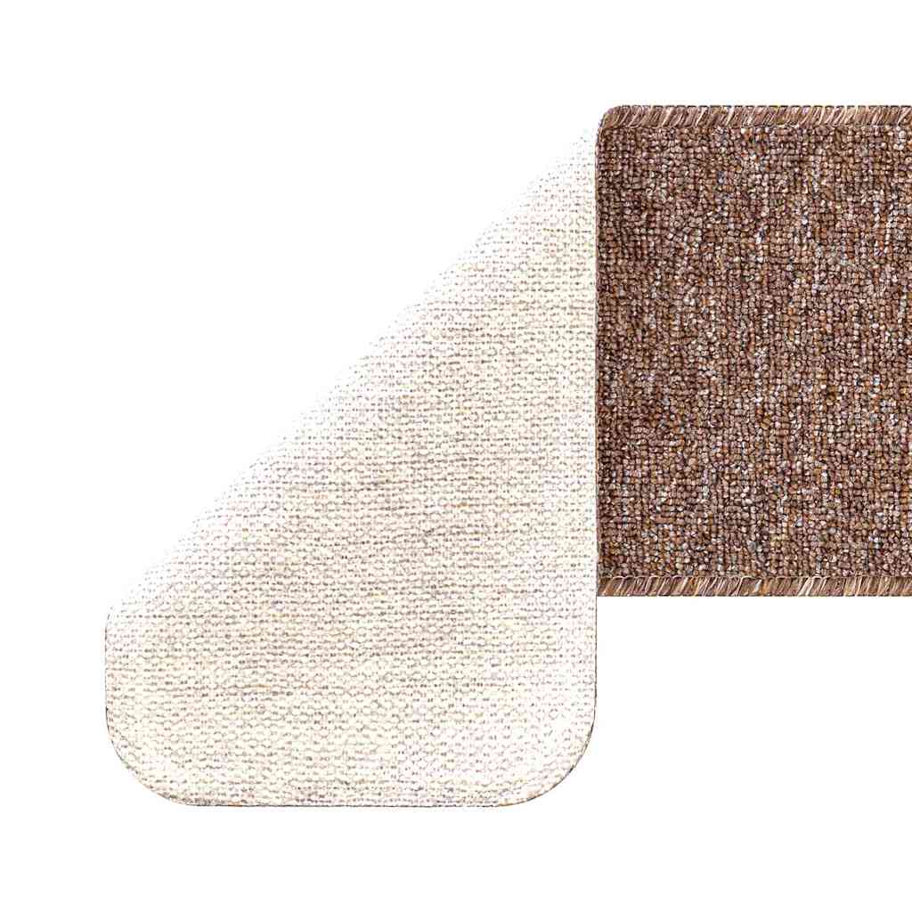 Skridsikre Trappemåtter 15 stk. 75 x 20 cm Brun PP Rektangulær