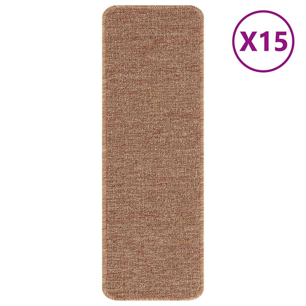 Skridsikre Trappemåtter 15 stk. 60 x 25 cm Gul PP Rektangulær