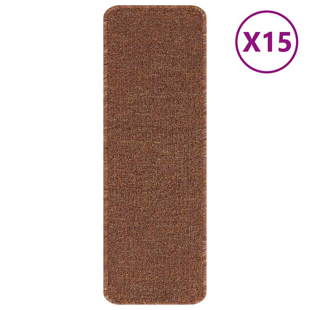 Skridsikre Trappemåtter 15 stk. 60 x 25 cm Gul PP Rektangulær