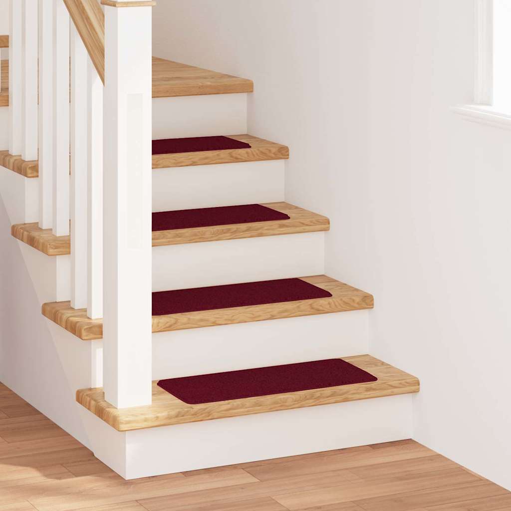 Skridsikre Trappemåtter 15 stk. 60 x 25 cm Bordeaux PP