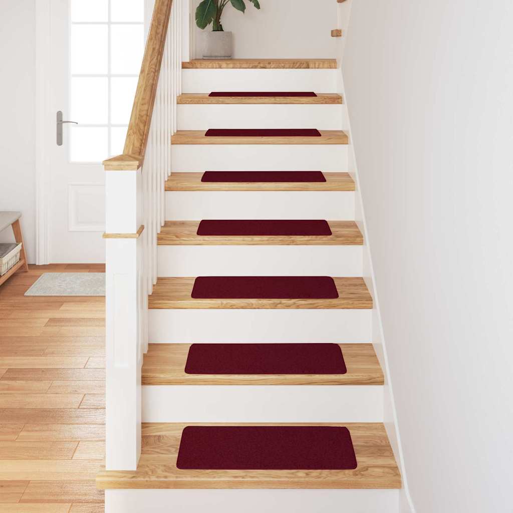 Skridsikre Trappemåtter 15 stk. 60 x 25 cm Bordeaux PP