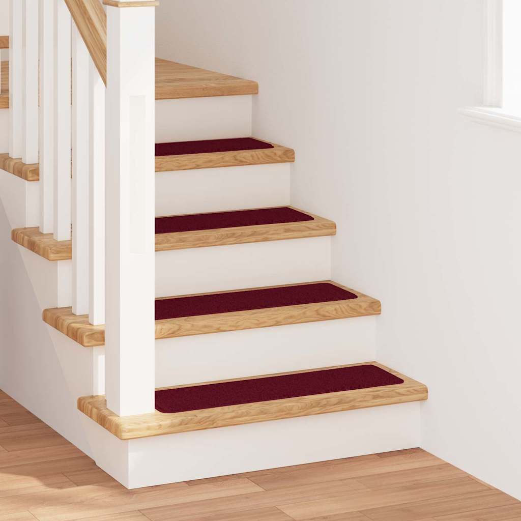 Skridsikre Trappemåtter 15 stk. 75 x 20 cm Bordeaux PP