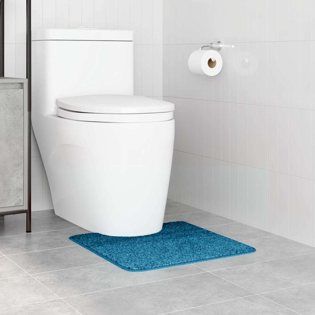 Skridsikker badeværelsesmåtte med toiletudskæring Blå PP