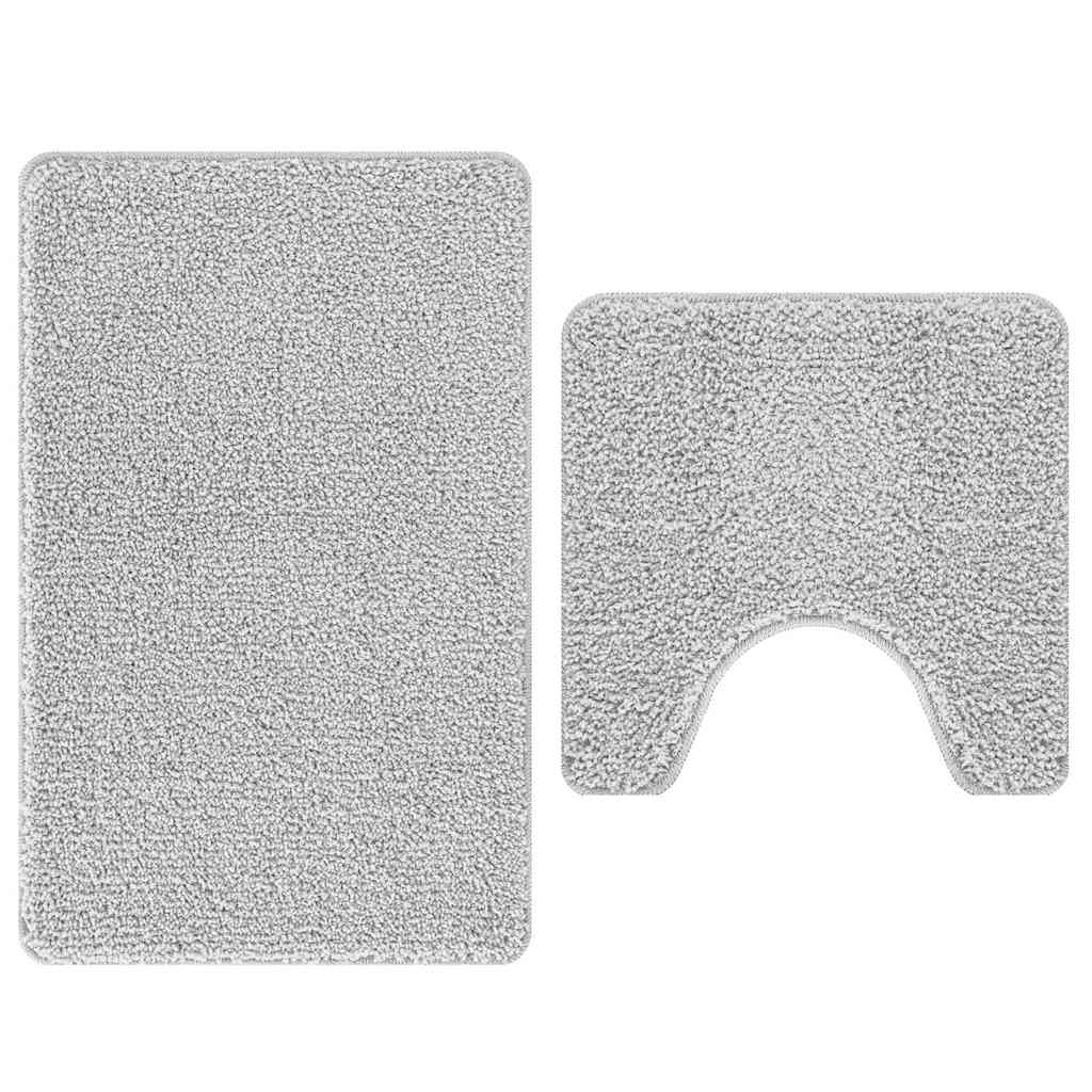 Anti-skid badevægs måttesæt 2 stk. Grå 50 x 50 cm PP