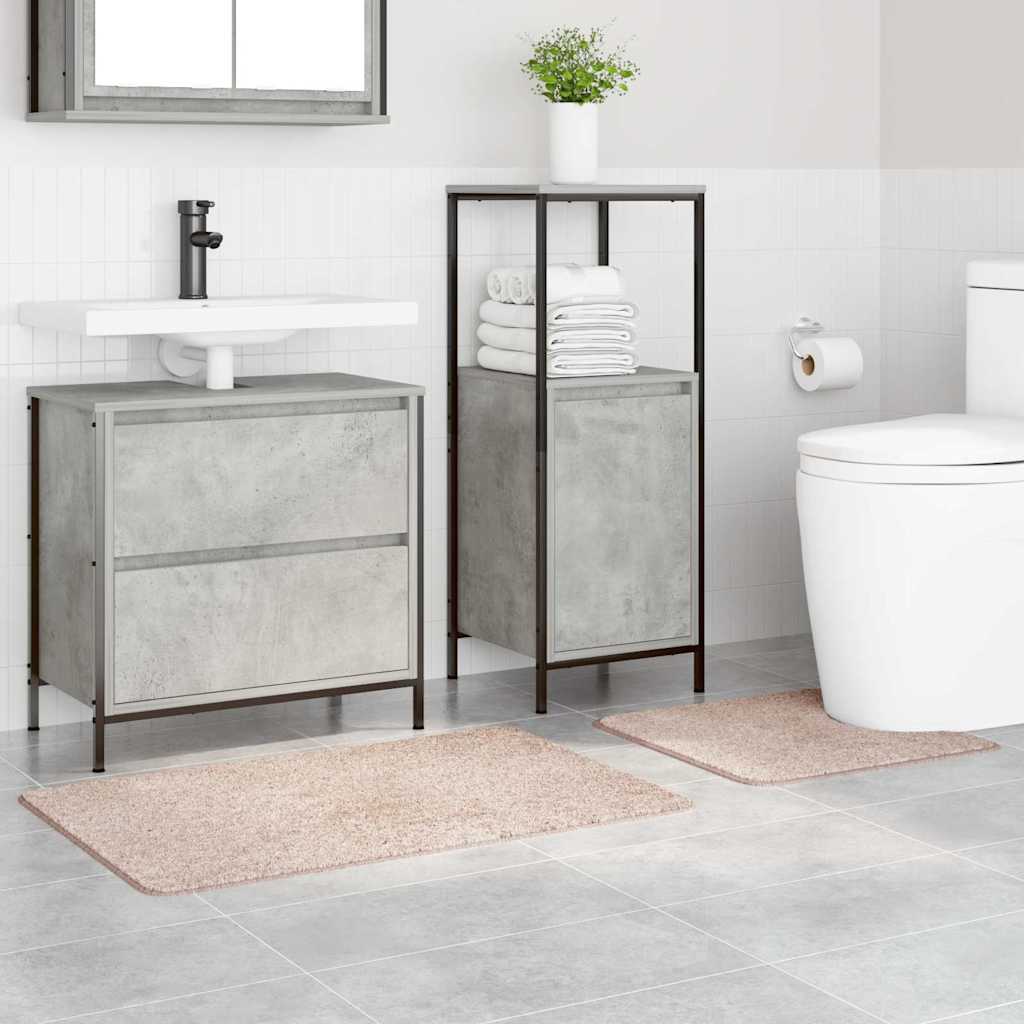 Anti-skid badevægs måttesæt 2 stk. Cremefarvet 50 x 50 cm PP