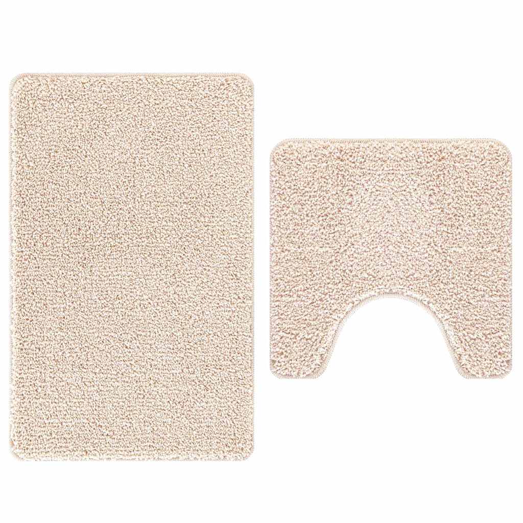 Anti-skid badevægs måttesæt 2 stk. Cremefarvet 50 x 50 cm PP