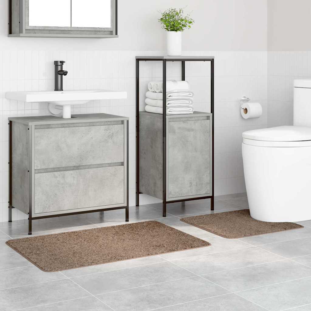 Anti-skid badevægs måttesæt 2 stk. Brun 50 x 50 cm PP