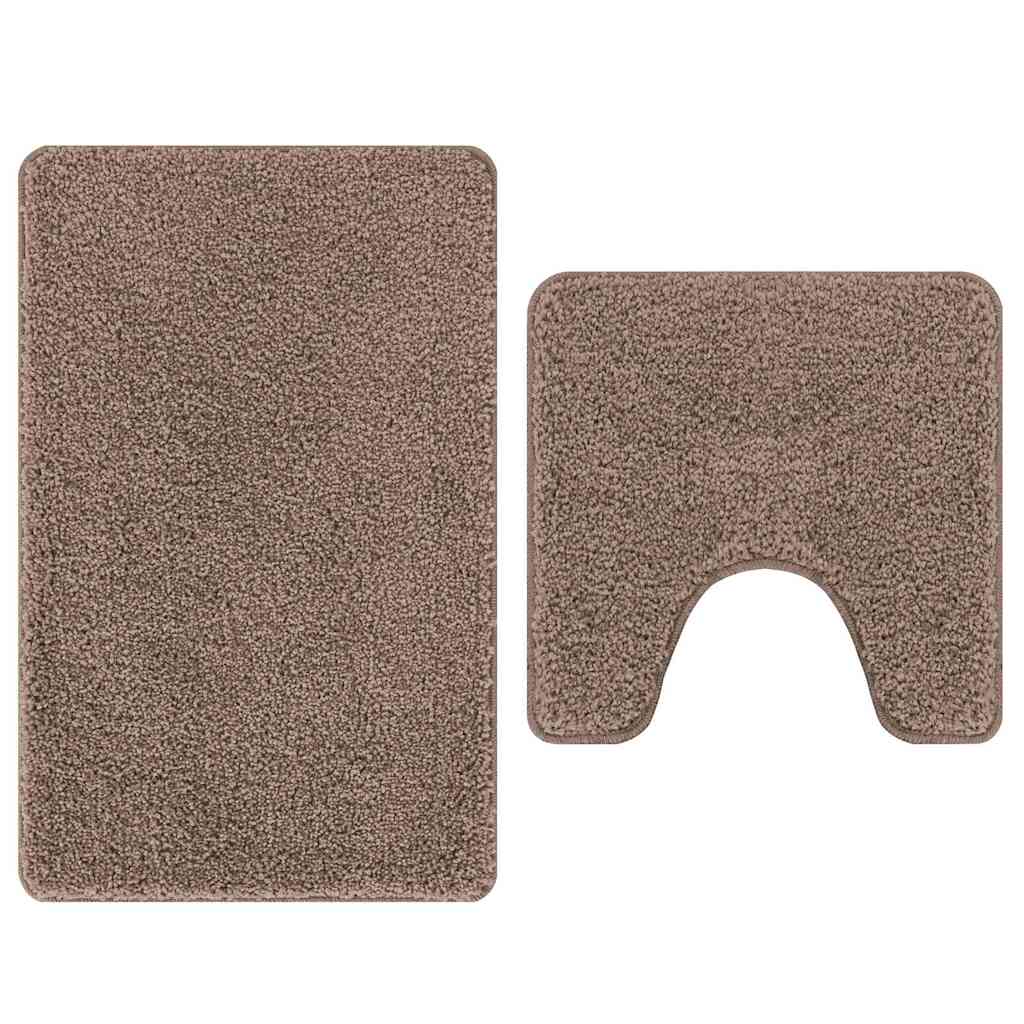 Anti-skid badevægs måttesæt 2 stk. Brun 50 x 50 cm PP