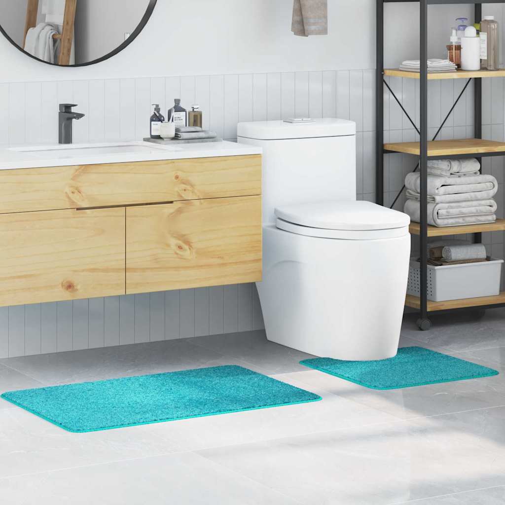 Anti-skid badevægs måttesæt 2 stk. Turkis 50 x 50 cm PP