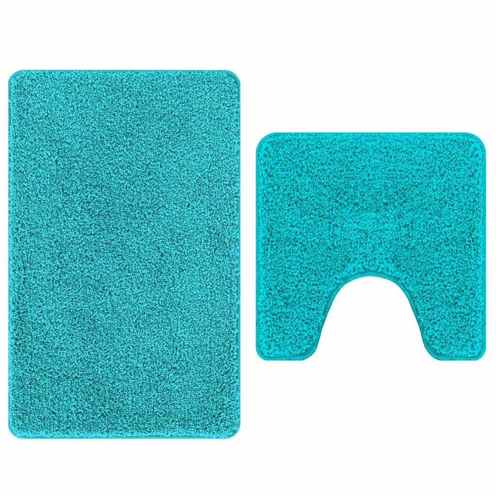 Anti-skid badevægs måttesæt 2 stk. Turkis 50 x 50 cm PP