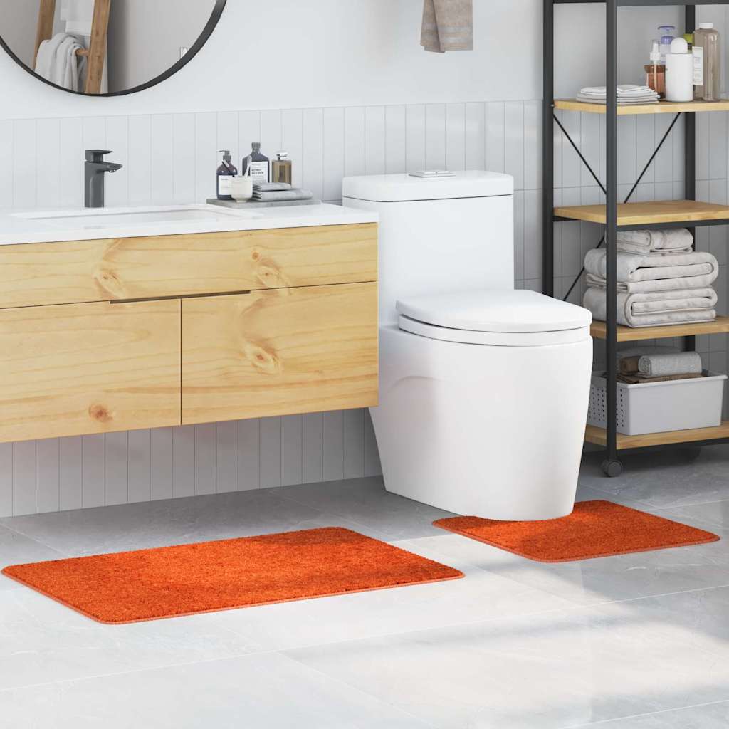 Anti-skid badevægs måttesæt 2 stk. Orange 50 x 50 cm PP