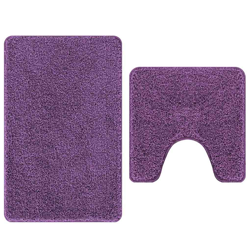 Anti-skid badevægs måttesæt 2 stk. Lilla 50 x 50 cm PP