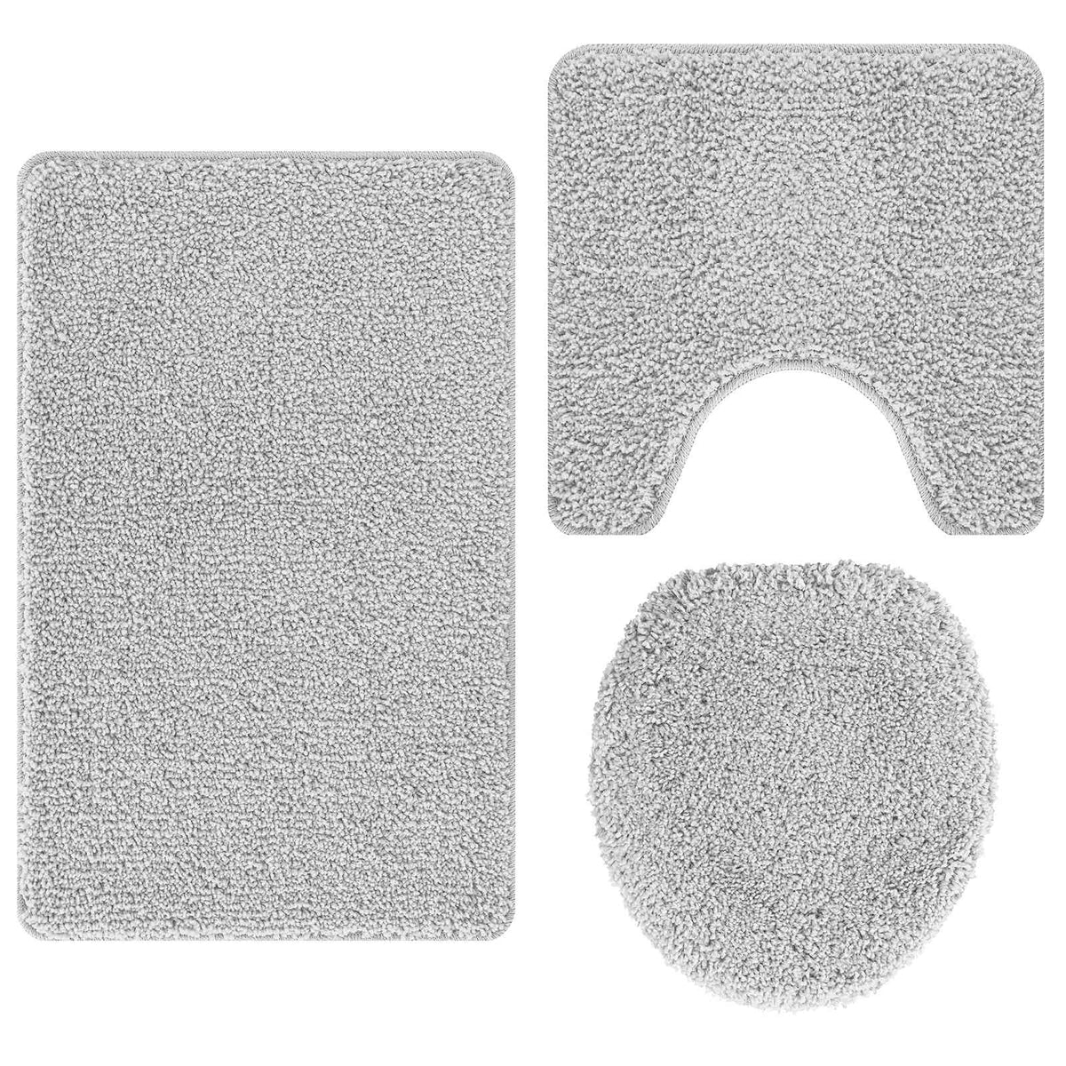 Anti-skid badevægs måttesæt 3 stk. Grå 50 x 80 cm PP